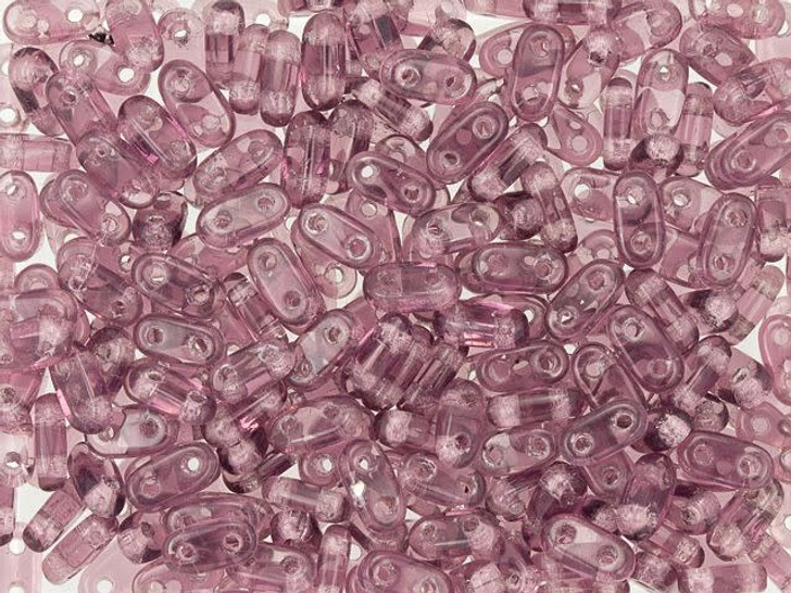 CzechMates Glass 3 x 6mm 2-Hole Med Amethyst Bar Bead 2.5-Inch Tube