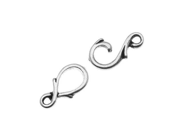 TierraCast Antique Silver Vine Hook &amp; Eye Clasp Set
