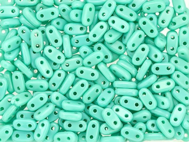 CzechMates Glass 3 x 6mm 2-Hole Turquoise Bar Bead 2.5-Inch Tube