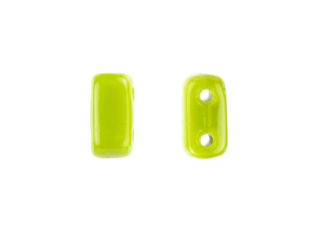 CzechMates Glass 3 x 6mm Opaque Olive 2-Hole Brick Bead Strand