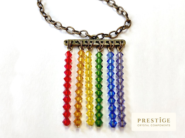 Amager, Rainbow Stainless Steel Cable Chain Bracelet, In stock!