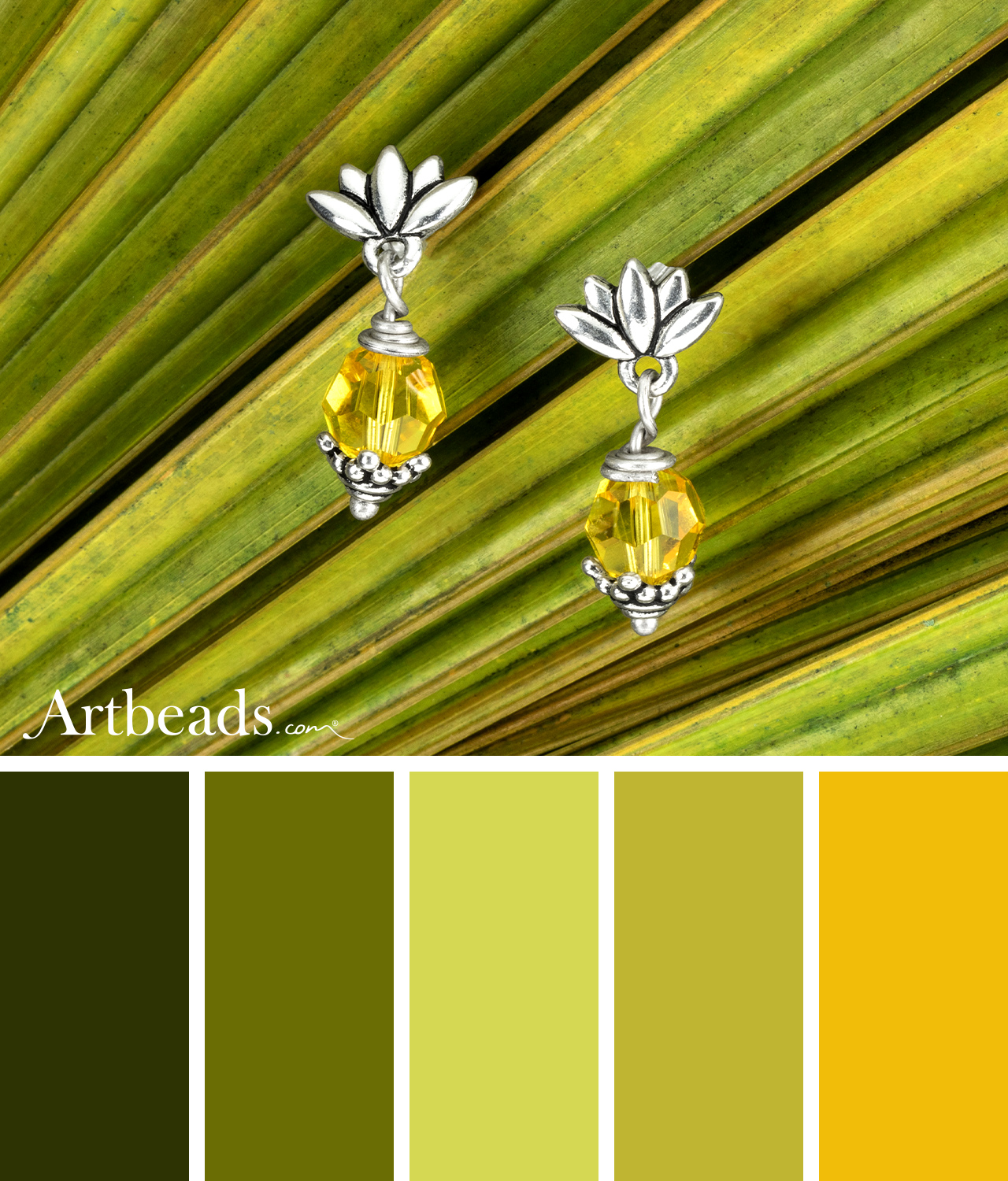 Pineapple Sparkle Earrings Color Palette