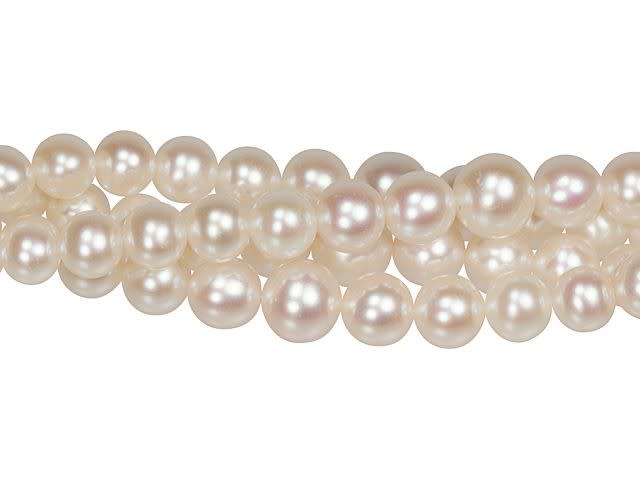 4-8mm White Graduated Rounds Freshwater Pearl Strand