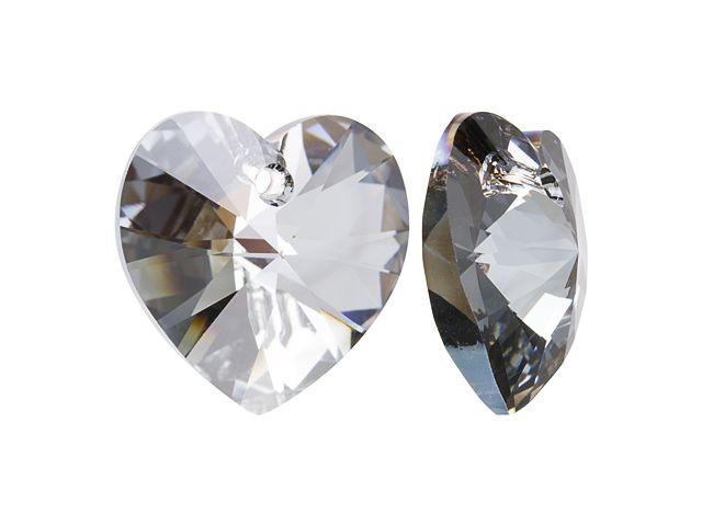 Swarovski 6228 10mm Xilion Heart Pendant Crystal Rainbow Dark