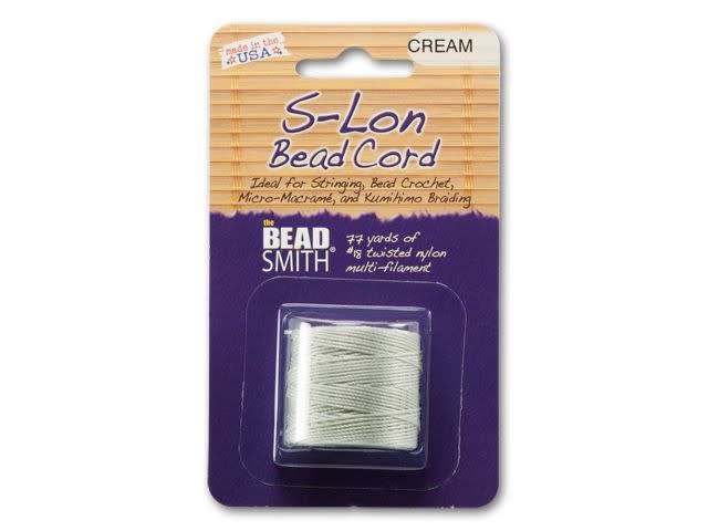 The BeadSmith S-Lon (Super-Lon) Bead Cord Cream 77-Yard Spool