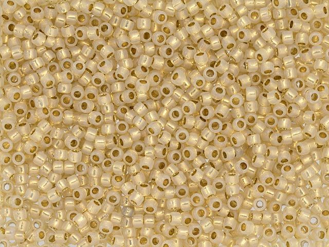TOHO Takumi Large-Hole Round 11/0 Seed Bead 24K Gold-Lined Opal