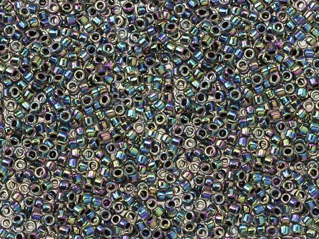 TOHO Treasure 11/0 Inside-Color Rainbow Crystal/Opaque Gray-Lined