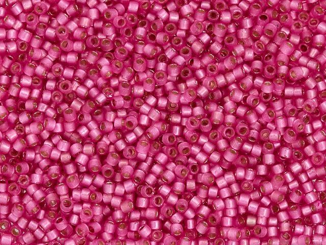 TOHO Treasure 11/0 PermaFinish Translucent Silver-Lined Hot Pink