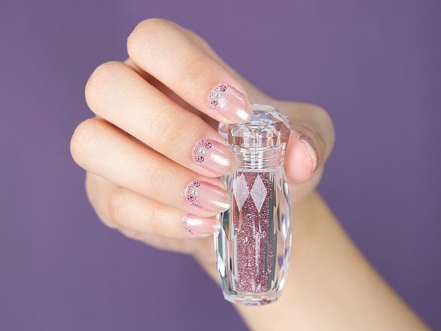 pink bling crystal pixie Nails | Dope nail designs, Swarovski nails,  Acrylic nail designs