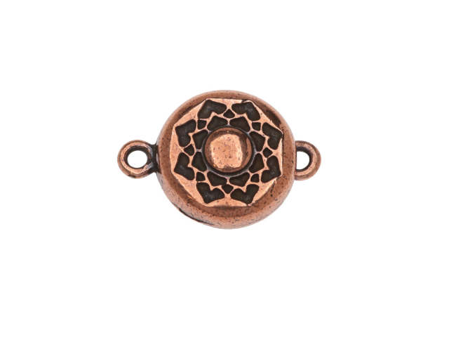 TierraCast Antique Copper-Plated Pewter Lotus Magnetic Clasp Set