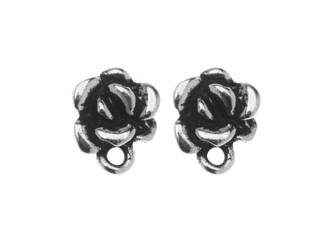 Silicone Four Leaf Clover Earring Back with Sterling Silver Center