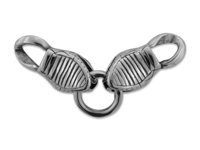 Silver plt snake head jewelry clasp heavy hook & eye clasps.38mm