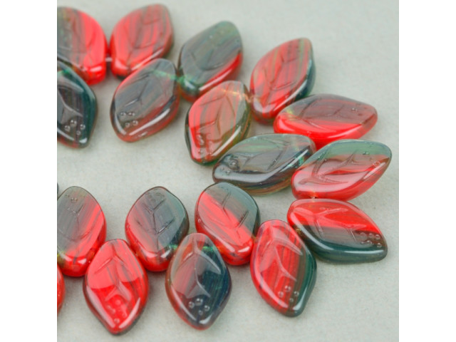 14mm Holly Leaves Beads, Christmas Beads for Jewelry, Leaf Beads, Chri