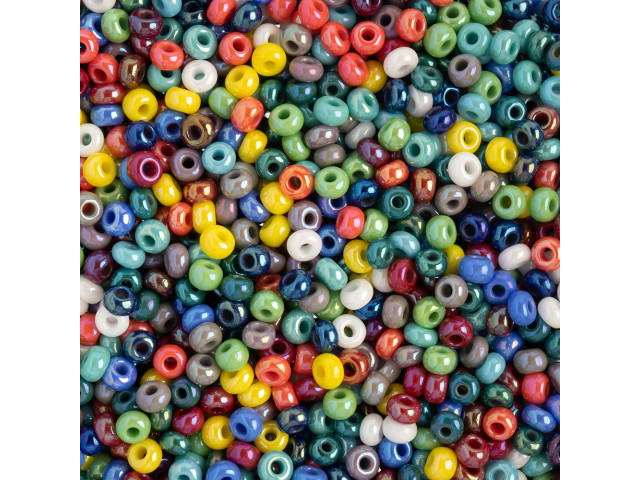 Rocailles Seed Beads Glass Beads 6/0 4 Mm Stripes Mix Multicolor