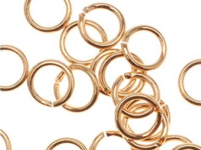 22K Gold Plated Open Jump Rings 4mm 22 Gauge (50 pcs) - Artbeads.com