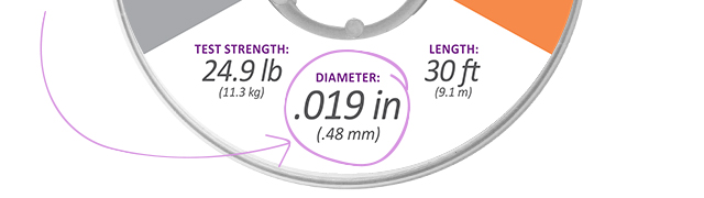 Image of jewelry wire label displaying diameter