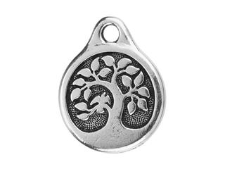 TierraCast Antique Silver-Plated Pewter Bird in a Tree Charm product code: SA-2410