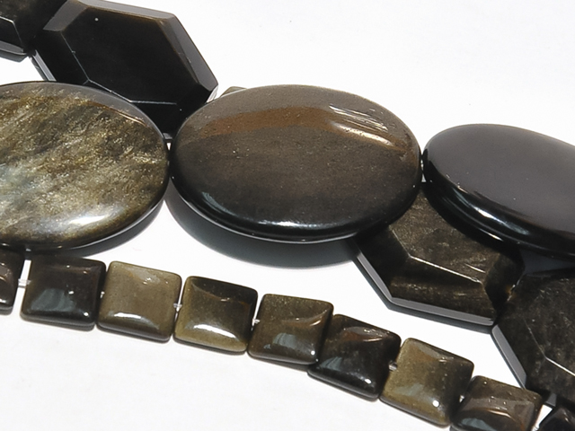 Image of golden obsidian gemstones