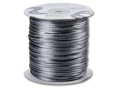 Dazzle It 2mm Black Satin Cord - 100 yard Spool