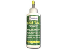 Gem-Tac bonds gems, sequins, glitter, and rhinestones to fabrics, glass, vinyl, metal, and patent leather. This terrific multi-purpose adhesive dries crystal clear and is washable, non-toxic and non-flammable. To use this adhesive, always test on sample fabric and make sure any decorative surfaces are clean. Then, apply a small bead of glue. Position your chosen item gently to avoid oozing and soaking through. This adhesive is washable after 24 hours. Please note that you should keep this adhesive covered when not in use and it should not be dry cleaned. 4 fl oz Please Note: This product cannot be shipped outside of the continental USA. Any orders placed for this item in the continental USA will ship via ground regardless of the shipping option selected. For any orders shipping to an address outside of the continental USA, this item will be refunded and removed from your order.