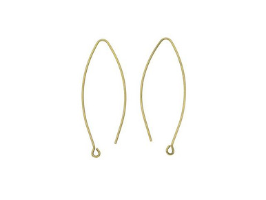 Nunn Design Antique Gold-Plated Brass Small Open Oval Ear Wire (1 Pair)
