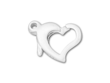 Sterling Silver 9.5x8mm Heart Trigger Clasp