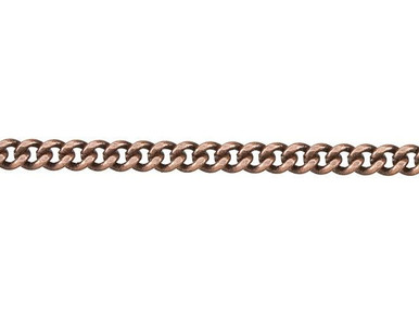 2mm Gold-Plated Brass Delicate Flat Curb Chain by the Foot