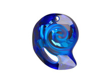 PRESTIGE Crystal Components 6731 28mm Twisted Shell Partly Frosted Pendant Crystal Bermuda Blue