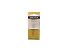 These English beading needles from The Beadsmith are perfect for beadwork. They are stiff, yet flexible, and come in a convenient blister pack. These long needles are often referred to simply as "longs" and are easy to work with. If you are bead weaving or embroidering, these are essential tools you'll want to have on hand. With this pack of four needles, you'll have a nice supply for your stash.Length 1.75 inches, Size 13