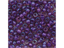 TOHO Bead Round 8/0 Color-Lined Purple/Rosaline AB, 2.5-Inch Tube