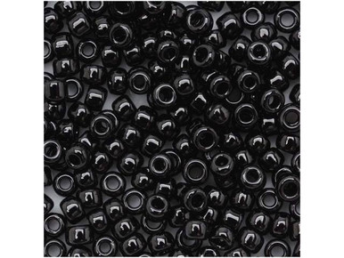 TOHO Bead Round 8/0 Opaque Shiny Jet Black, 2.5-Inch Tube