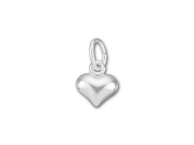 Silver-Filled 925/10 Tiny Puffed Heart Charm