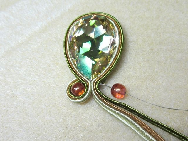 DIAMOND SHAPED, AMBER, VINTAGE GLASS CABOCHON, STERLING SILVER BOX CLASP
