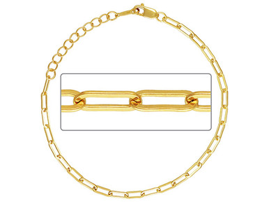 Wholesale 6.5 Paperclip Staple Chain Bracelets 14kt Gold Filled