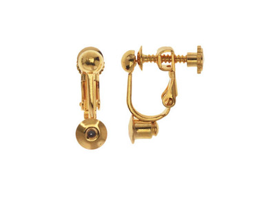 Gold-Plated Brass Screw-Back Earring with Loop (1 Pair)