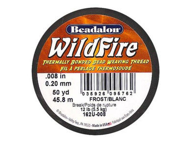 Wildfire Thermal Bonded Beading Thread, 125 Yards, Frost / White (.006 Inch  Thick) 