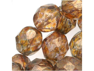 20 Perles Facettées Bohème 8mm - Couleur Smoked Topaz AB - Marque Preciosa, Fabriqué En France
