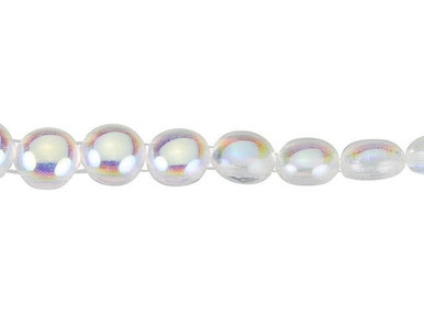 Czech Glass 8mm Crystal AB 2-Hole Candy Bead Strand