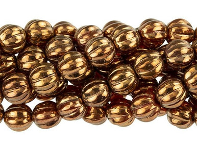 Czech Glass 8mm Sunset Maple Melon Bead Strand by Starman
