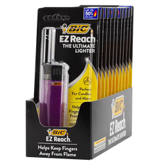 Bic Lighter EZ Reach Wand Assorted Colors 12ct Display