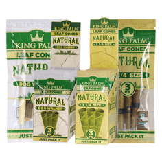 King Palm Natural Cones 3pk 15ct Display