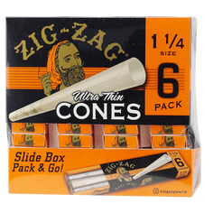 Zig Zag 1 1/4 Ultra Thin Cones 6pk 36ct Display