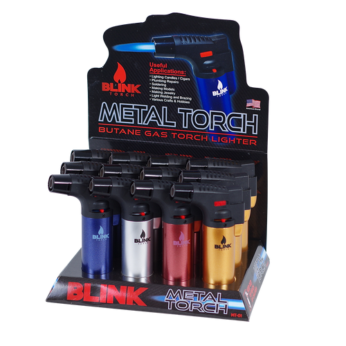 Blink Large Torch Lighter Metallic Colors 12ct Display