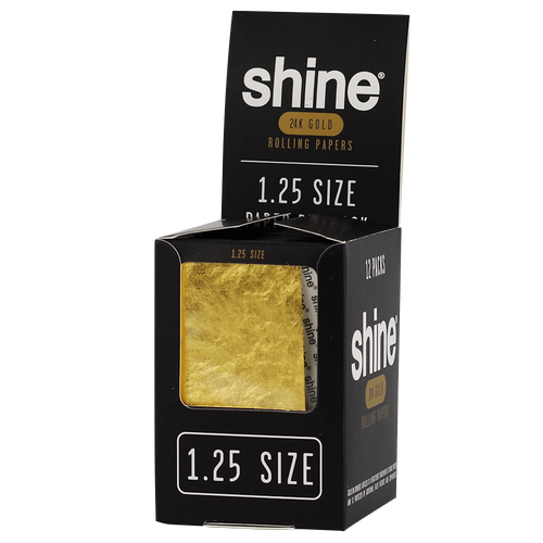 Shine 1.25 Size 24K Gold Rolling Papers 12ct Box