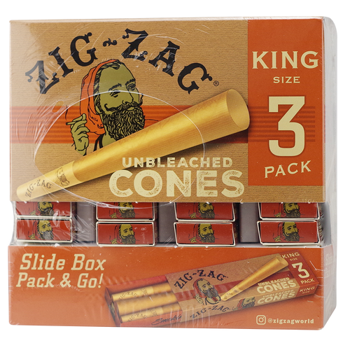 Zig Zag King Size Unbleached Cones 3pk 36ct