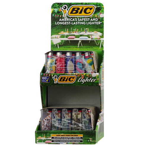 BIC 2 Tier Summer Vacation Table Top Lighters Display