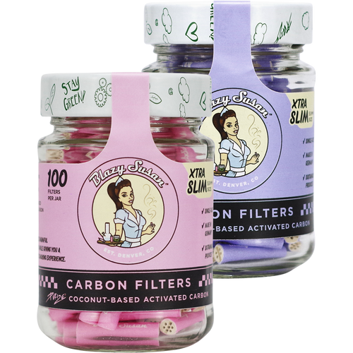 Blazy Susan Carbon Filter Tips Xtra Slim 100ct Jar