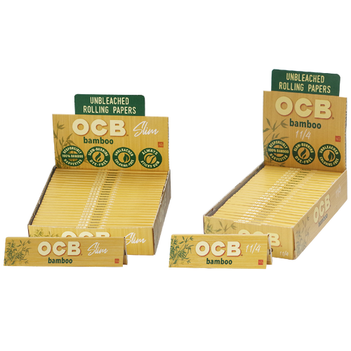 OCB Bamboo Unbleached Rolling Papers 24ct Booklet Display