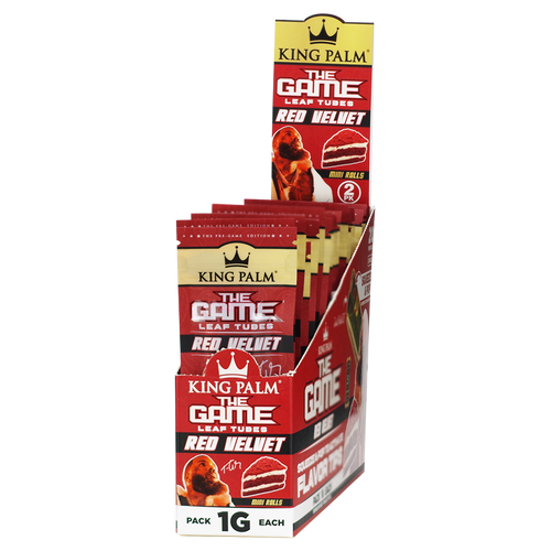 King Palm Leaf Tubes The Game Mini Rolls Red Velvet 2ct Pack 20ct Display