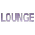 "Lounge" Business Image Sign 9" x 30" White & Purple